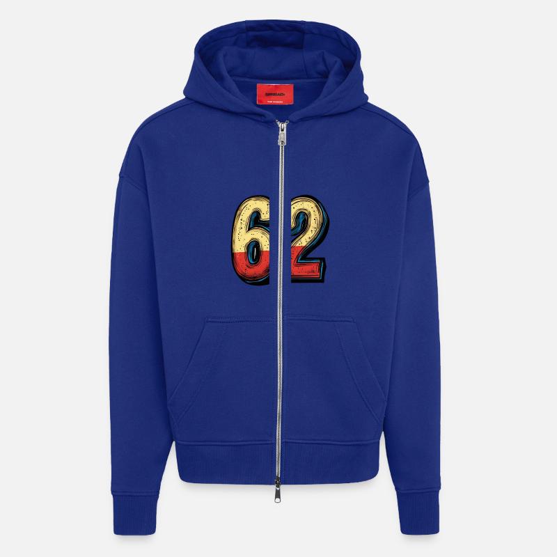 62 Number Comic - Zip Hoodie - made by SPREAD - Iconic Blue