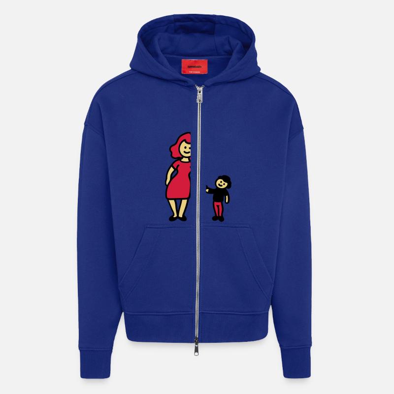 Mutter / Oma + Kind 3 - Zip Hoodie - made by SPREAD - Iconic Blue