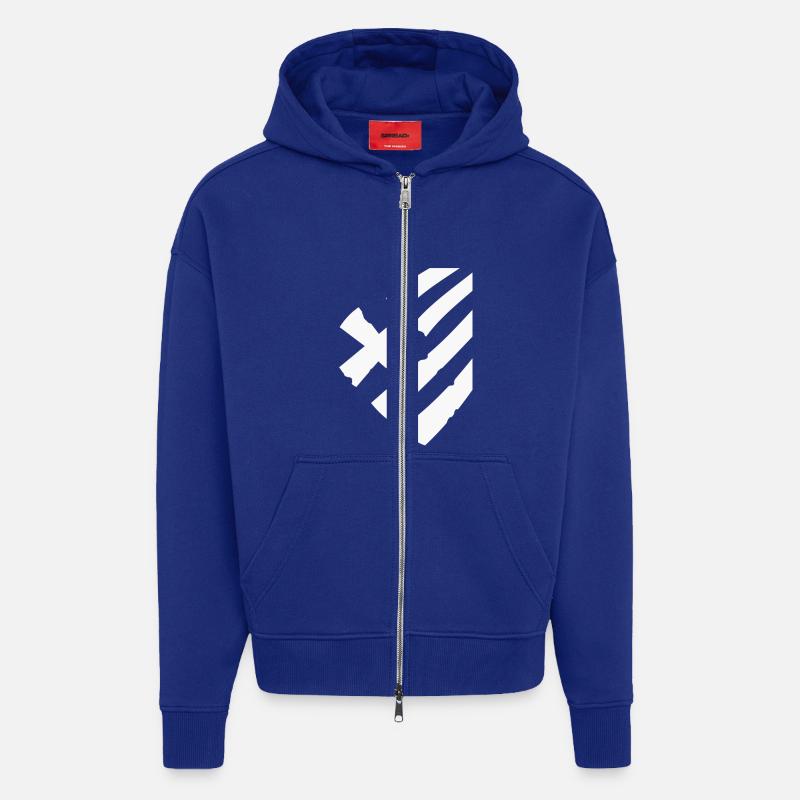 drapeau de la grèce - Veste à capuche bio épaisse oversize fabriqué en UE - Iconic Blue
