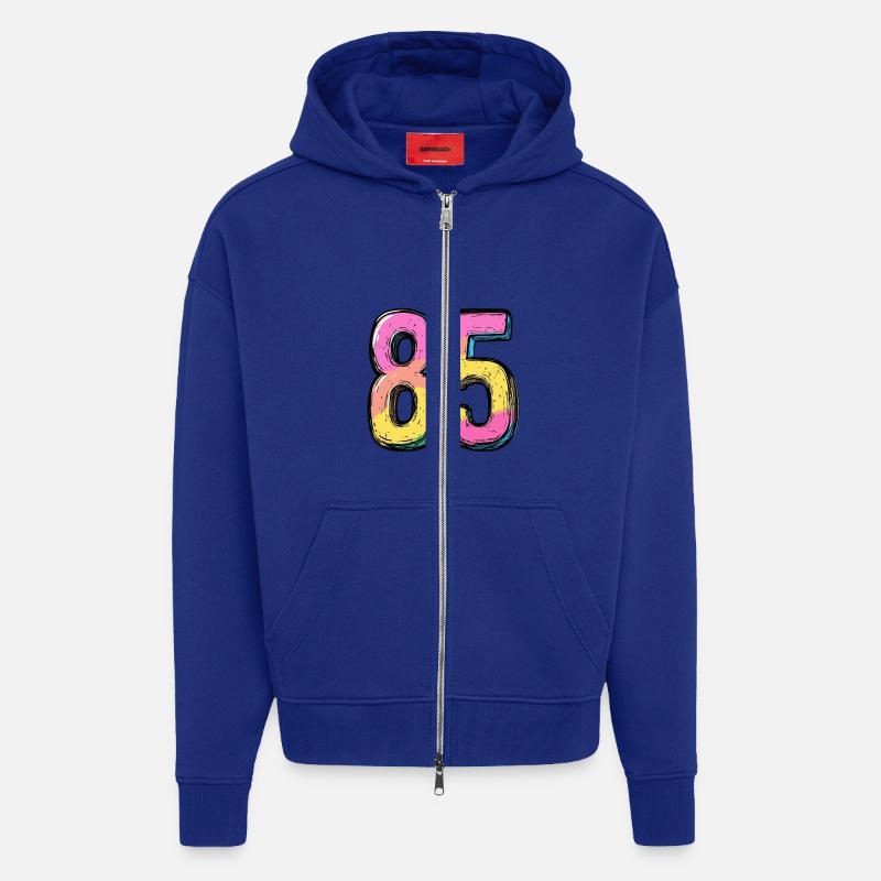 Bande dessinée 85 numéros - Veste à capuche bio épaisse oversize fabriqué en UE - Iconic Blue