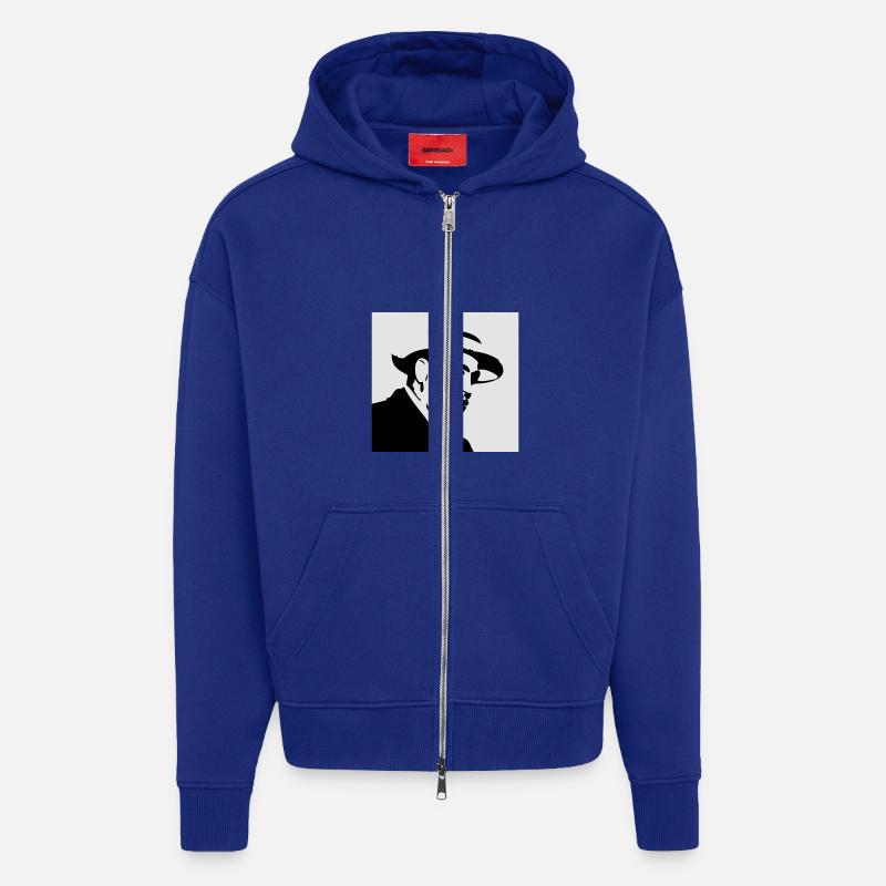 Al Capone - Veste à capuche bio épaisse oversize fabriqué en UE - Iconic Blue
