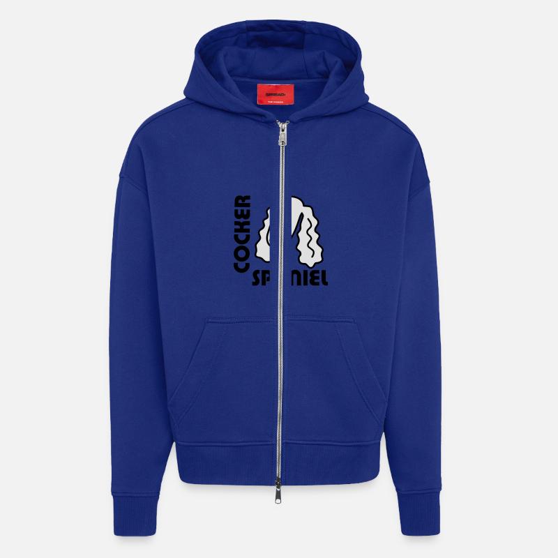 Cocker Spaniel - Veste à capuche bio épaisse oversize fabriqué en UE - Iconic Blue