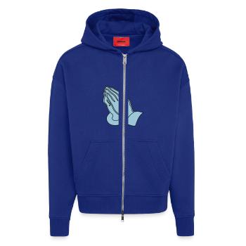 Collection christianisme - Veste à capuche bio épaisse oversize fabriqué en UE - Iconic Blue - Devant
