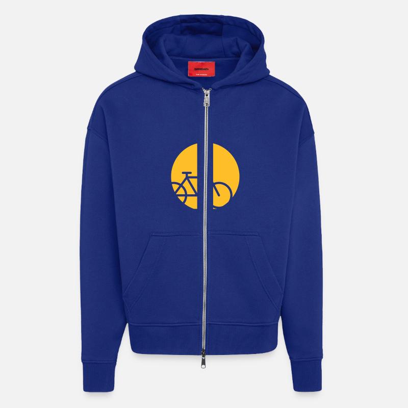 Vélo dans la lune - Veste à capuche bio épaisse oversize fabriqué en UE - Iconic Blue