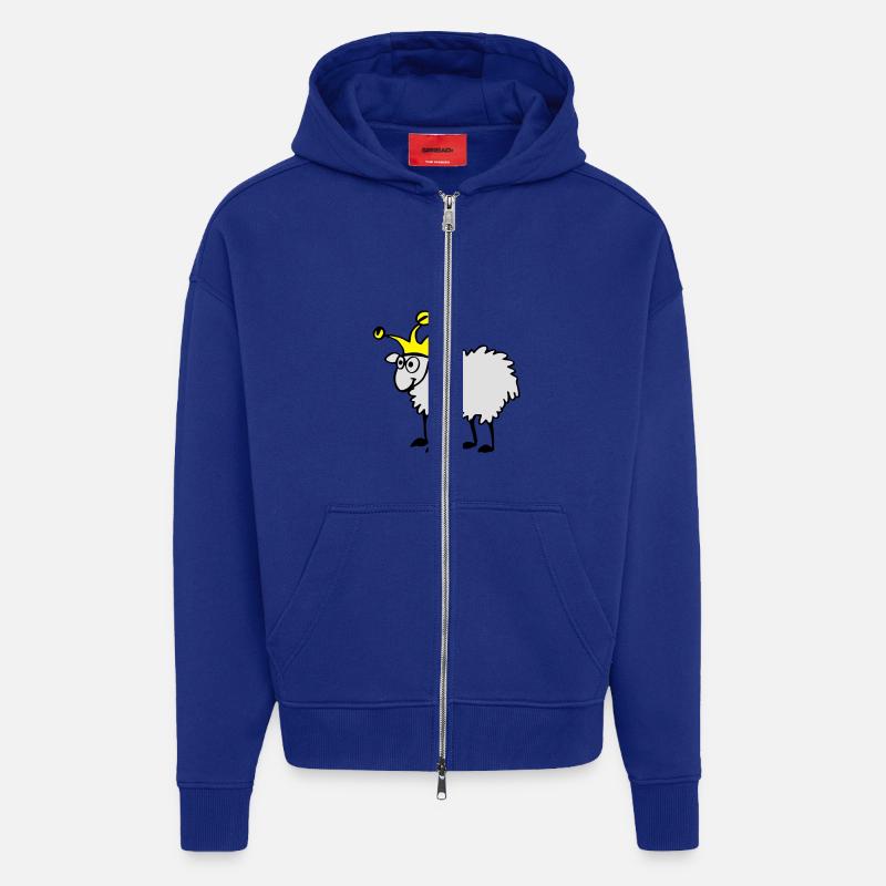 Sheep with dunce cap - Zip Hoodie - made by SPREAD - Iconic Blue
