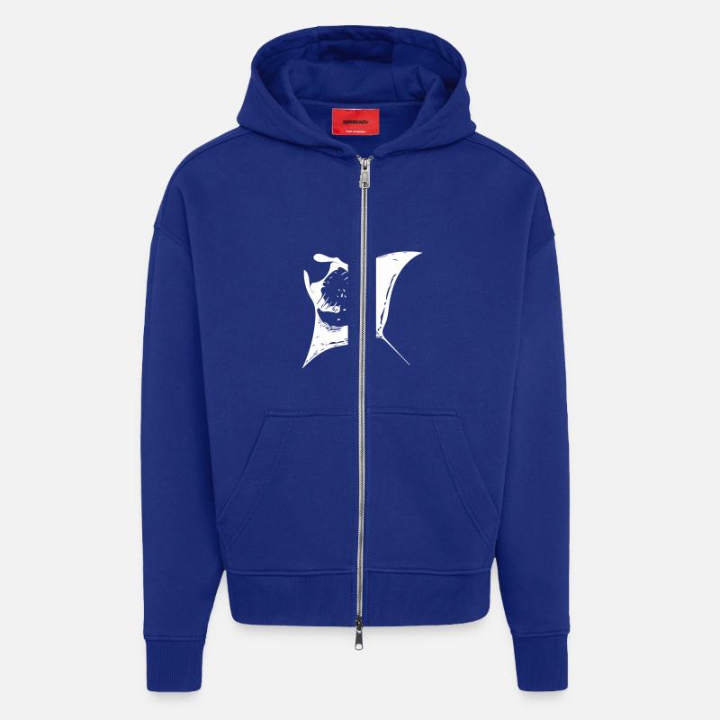 Manta Ray - devil rays - Zip Hoodie - made by SPREAD - Iconic Blue