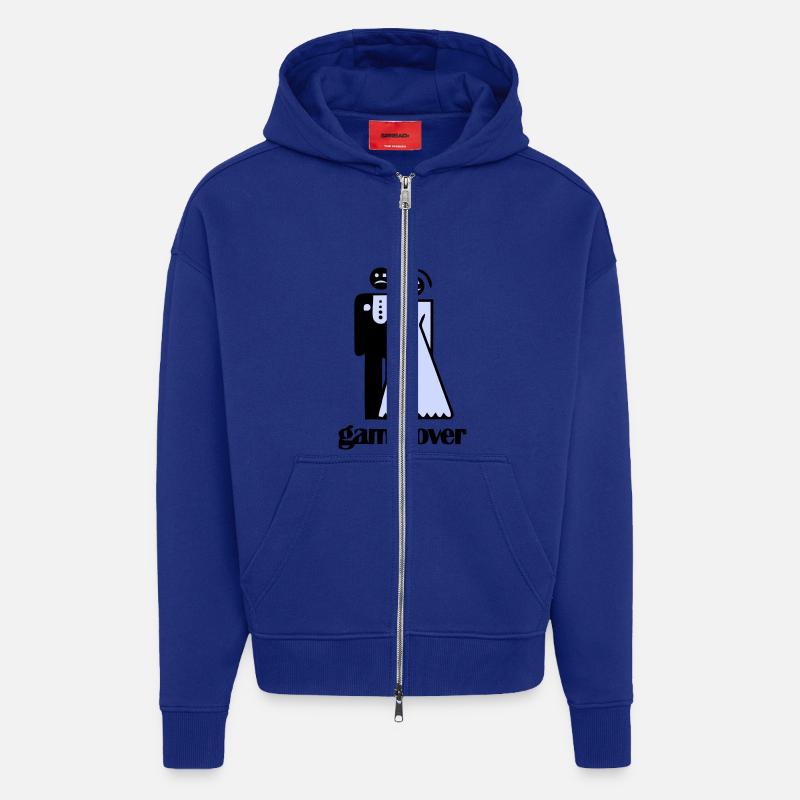 Jeu de mariage plus - Veste à capuche bio épaisse oversize fabriqué en UE - Iconic Blue