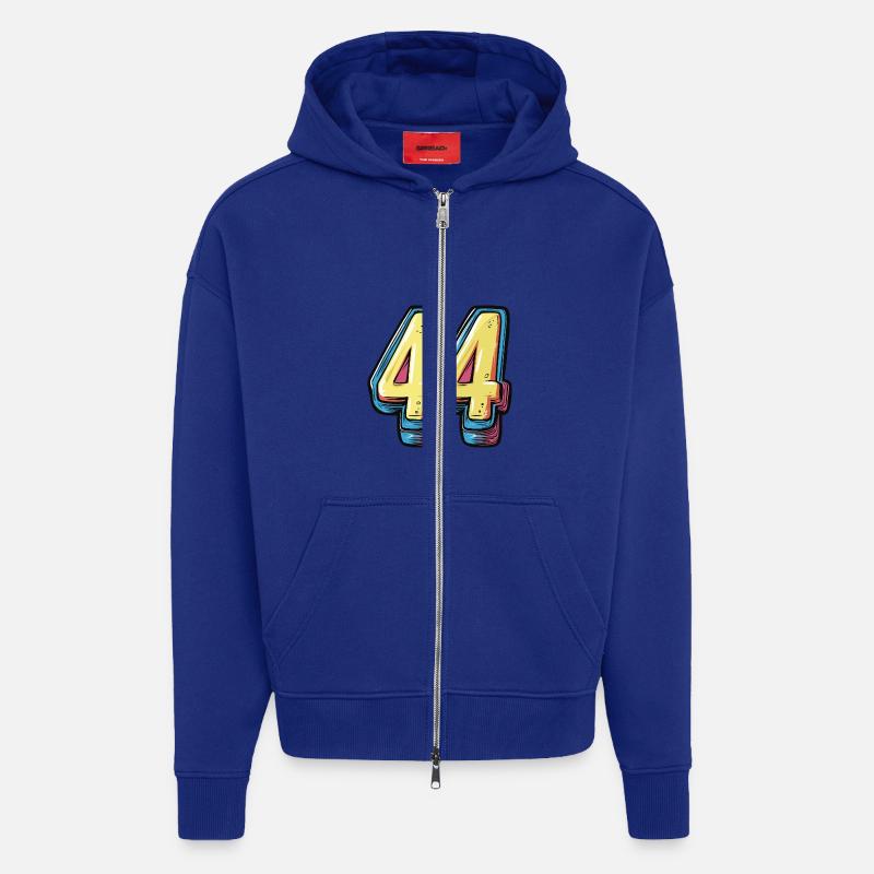 Bande dessinée à 44 numéros - Veste à capuche bio épaisse oversize fabriqué en UE - Iconic Blue