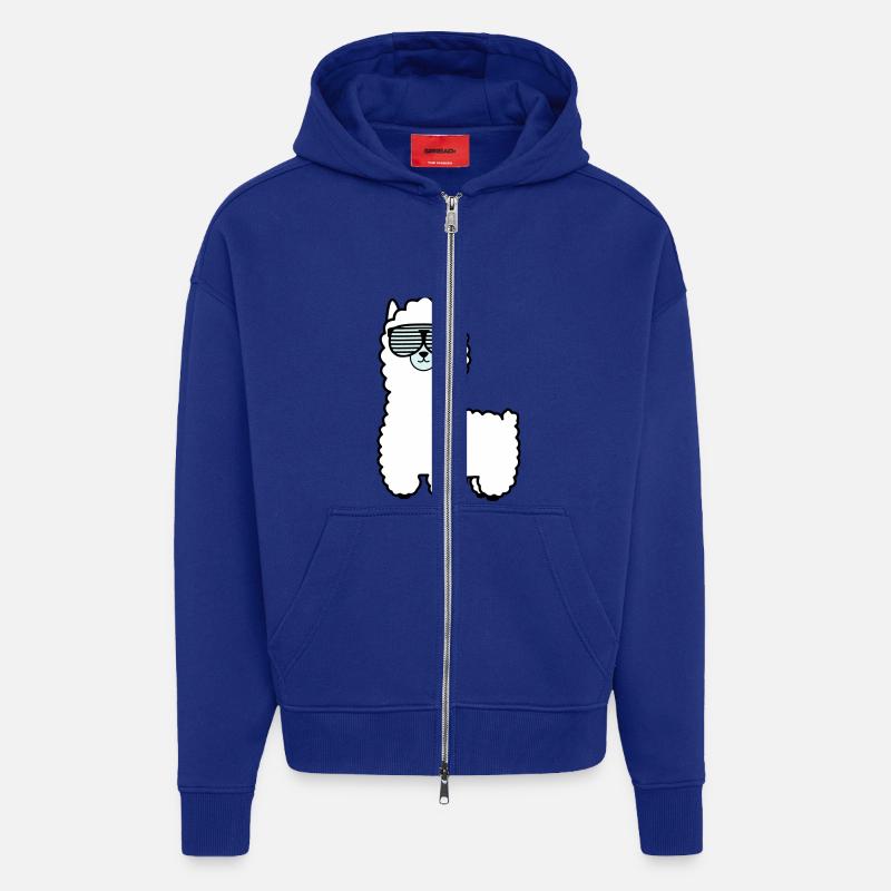 lama_002 - Veste à capuche bio épaisse oversize fabriqué en UE - Iconic Blue