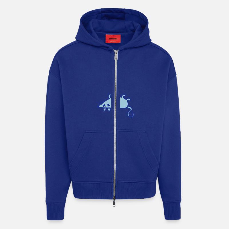 Une souris morte - Veste à capuche bio épaisse oversize fabriqué en UE - Iconic Blue
