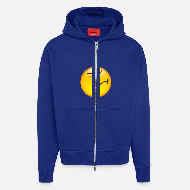 Smiley Miffed - Veste à capuche bio épaisse oversize fabriqué en UE - Iconic Blue