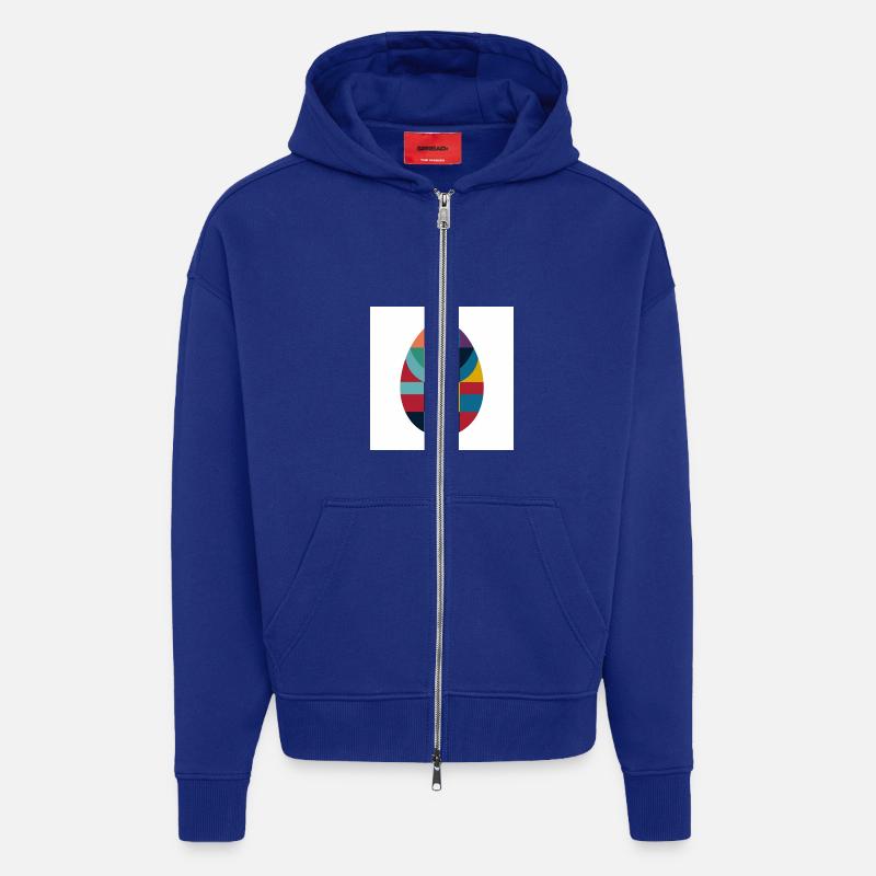 Conception d’oeuf de Pâques n°06 - Veste à capuche bio épaisse oversize fabriqué en UE - Iconic Blue