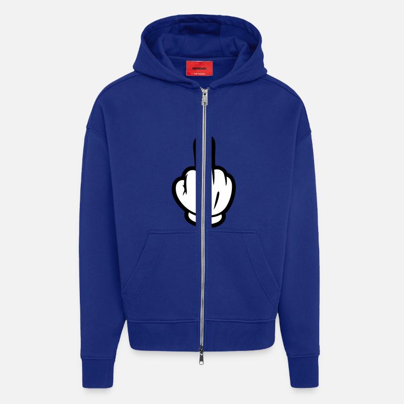 Middle Finger Comic Hand - Zip Hoodie - made by SPREAD - Iconic Blue