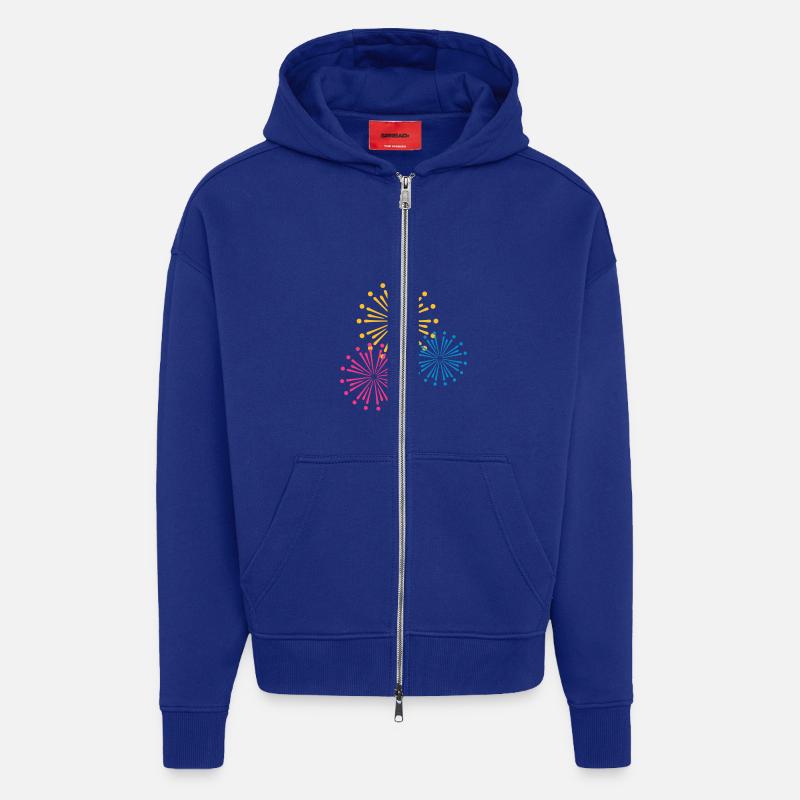 Firework Design - Veste à capuche bio épaisse oversize fabriqué en UE - Iconic Blue