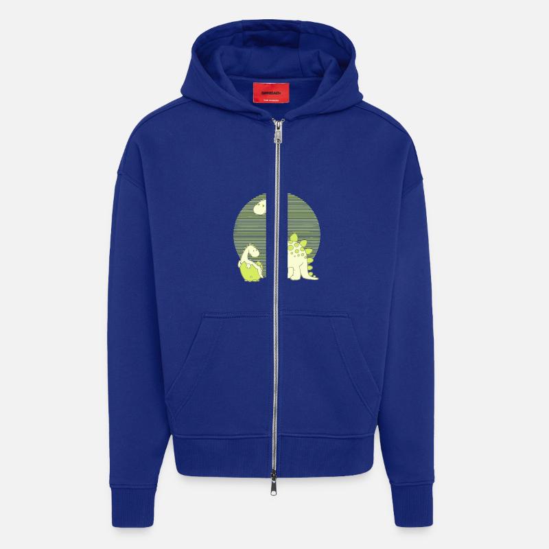 Dinosaur Mom with Hatching Egg - Zip Hoodie - made by SPREAD - Iconic Blue