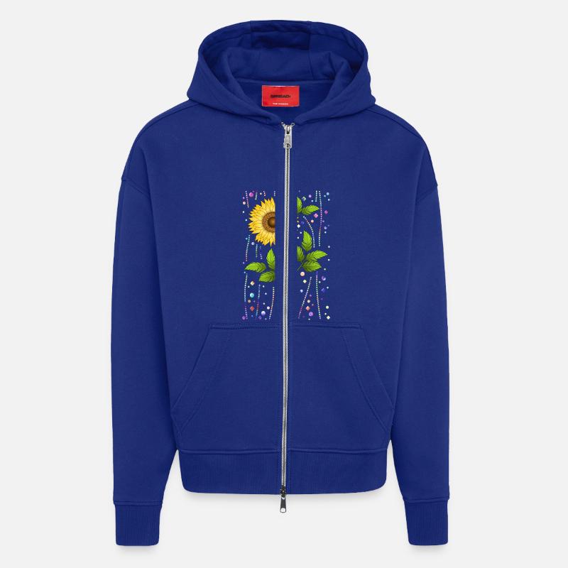 Fleur - Veste à capuche bio épaisse oversize fabriqué en UE - Iconic Blue