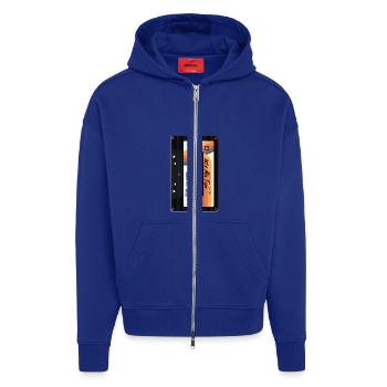 Cassette Retro 80s + 90s - Veste à capuche bio épaisse oversize fabriqué en UE - Iconic Blue - Devant