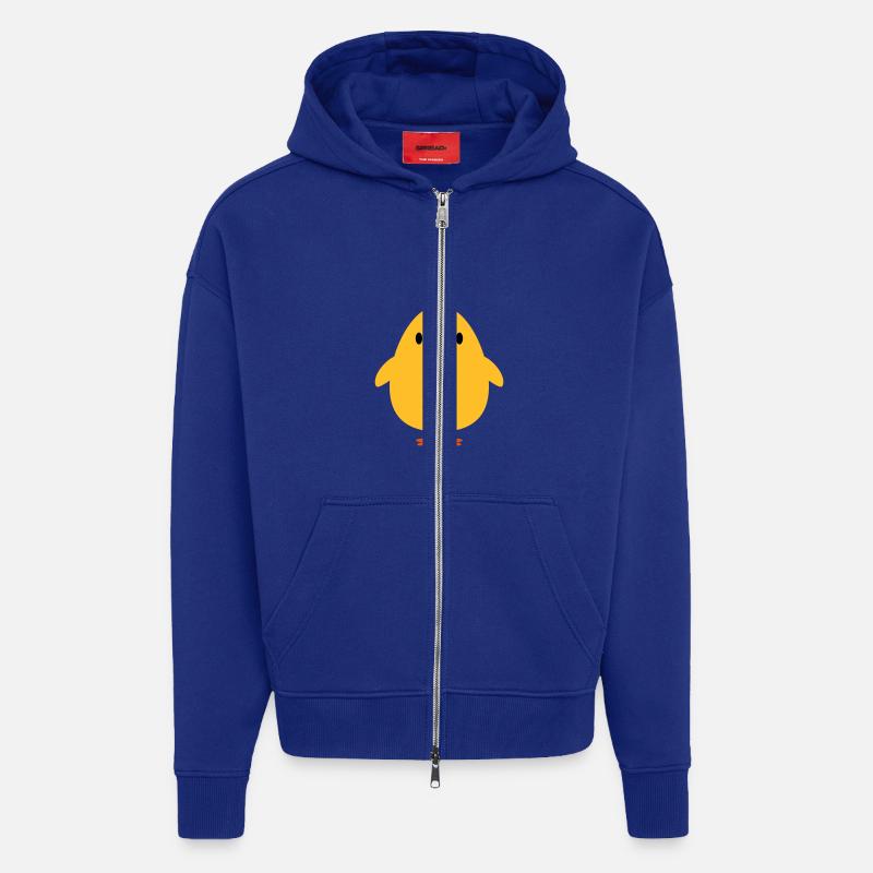 Doux petit poussin - Veste à capuche bio épaisse oversize fabriqué en UE - Iconic Blue