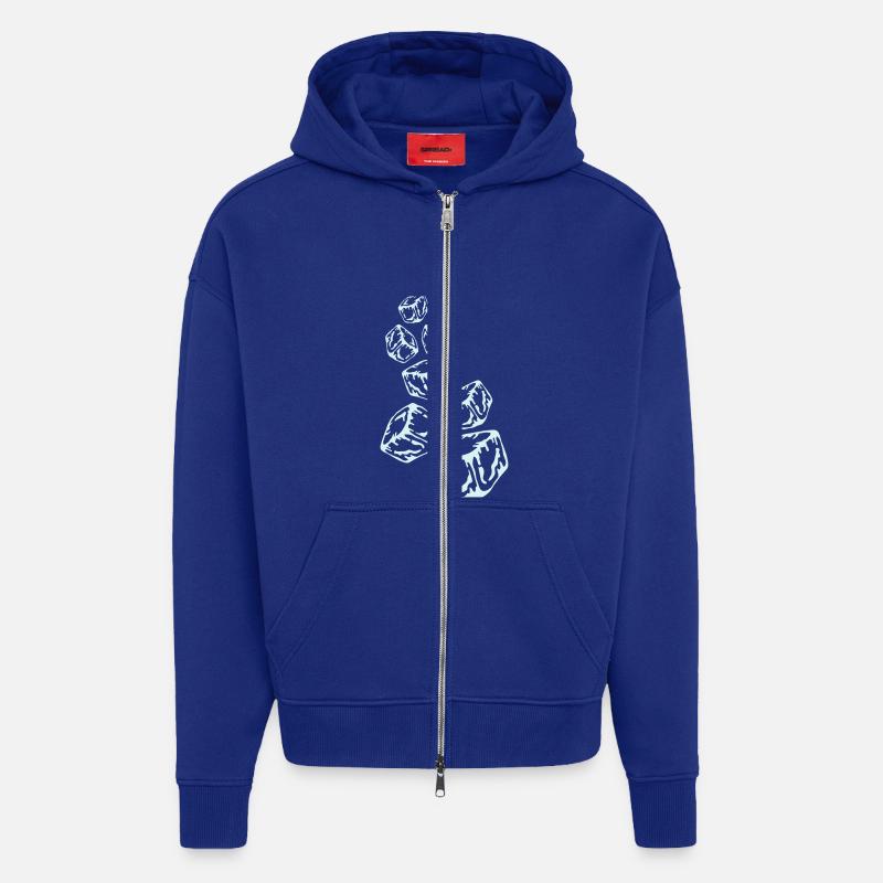 Ice Cubes Design - Zip Hoodie - made by SPREAD - Iconic Blue