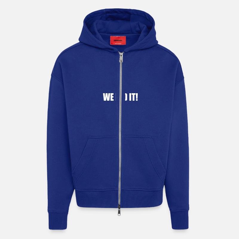 We did it - Veste à capuche bio épaisse oversize fabriqué en UE - Iconic Blue
