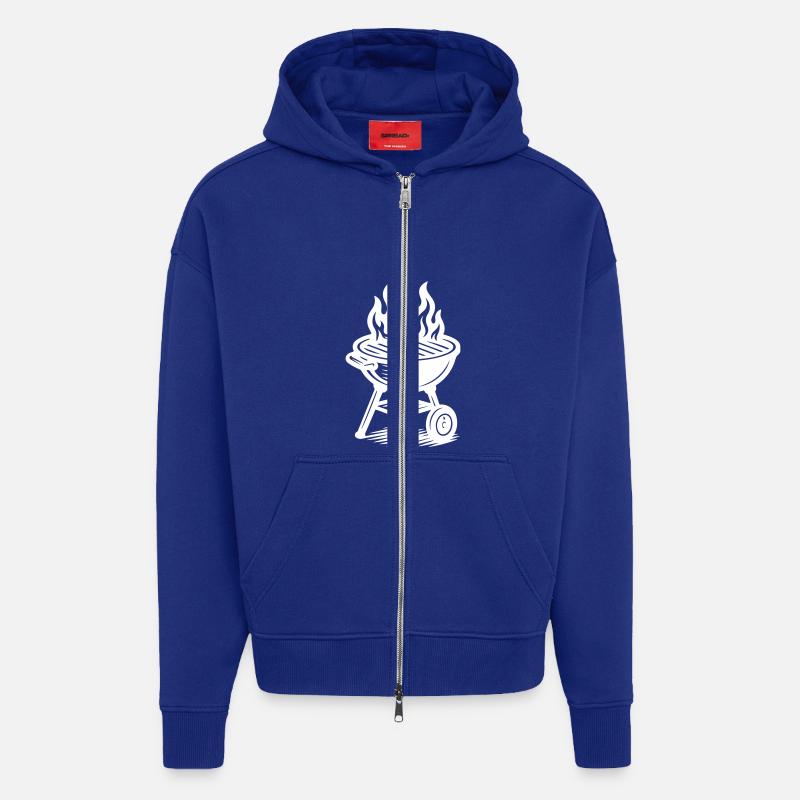 Grill Fire Grilling - Zip Hoodie - made by SPREAD - Iconic Blue