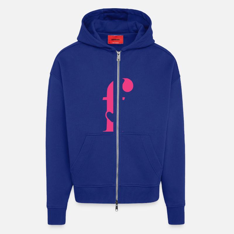 Buchstabe f Anfangsbuchstabe mit Herz - Zip Hoodie - made by SPREAD - Iconic Blue