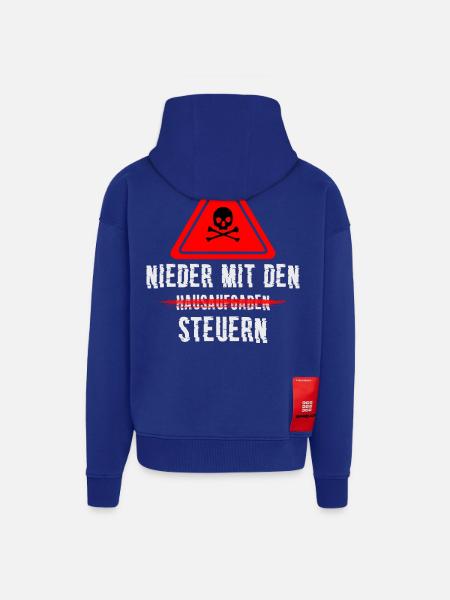 Nieder mit den Steuern - Zip Hoodie - made by SPREAD - Iconic Blue