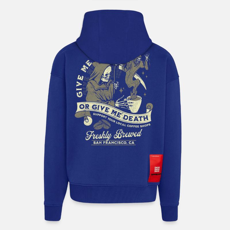Kaffee oder Tod: Frisch Gebrüht - Zip Hoodie - made by SPREAD - Iconic Blue