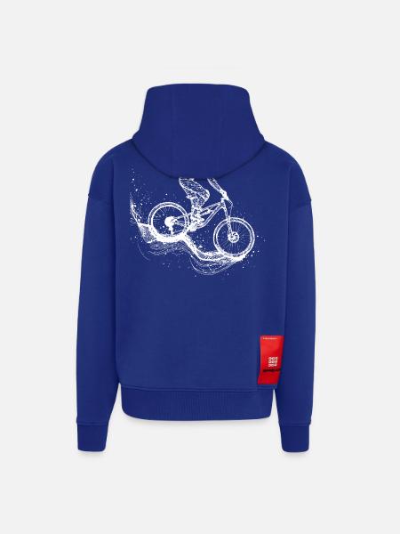 Mountain Biking Drawing - Zip Hoodie - made by SPREAD - Iconic Blue