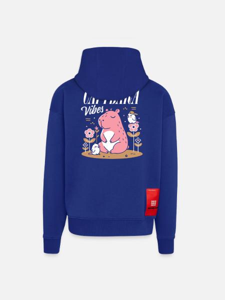 Relaxed Capybara Vibes - Zip Hoodie - made by SPREAD - Iconic Blue