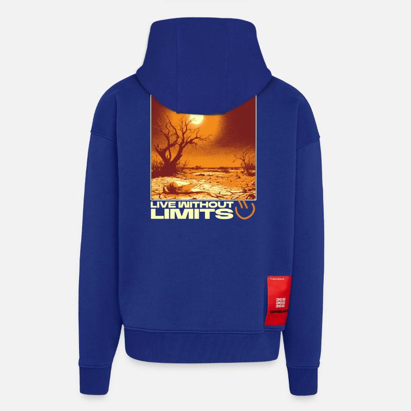 Live Without Limits – Surreal Desert Scene - Zip Hoodie - made by SPREAD - Iconic Blue