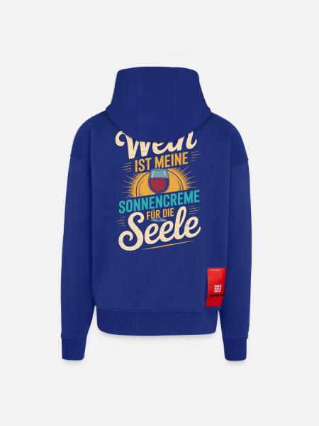 Wein als Sonnencreme der Seele - Zip Hoodie - made by SPREAD - Iconic Blue