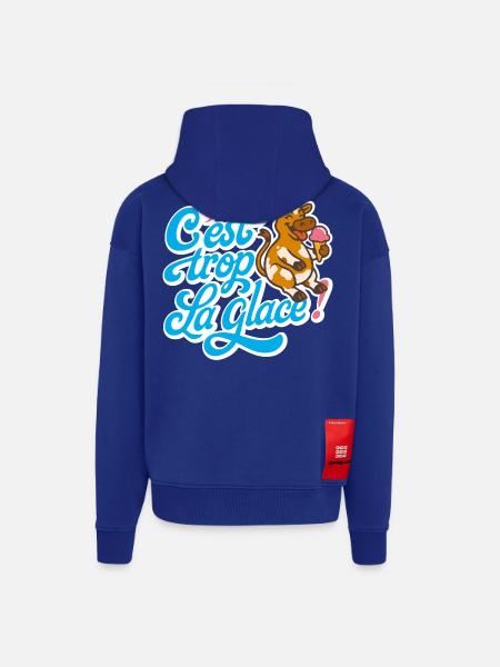 C'est trop la glace ! - Veste à capuche bio épaisse oversize fabriqué en UE - Iconic Blue