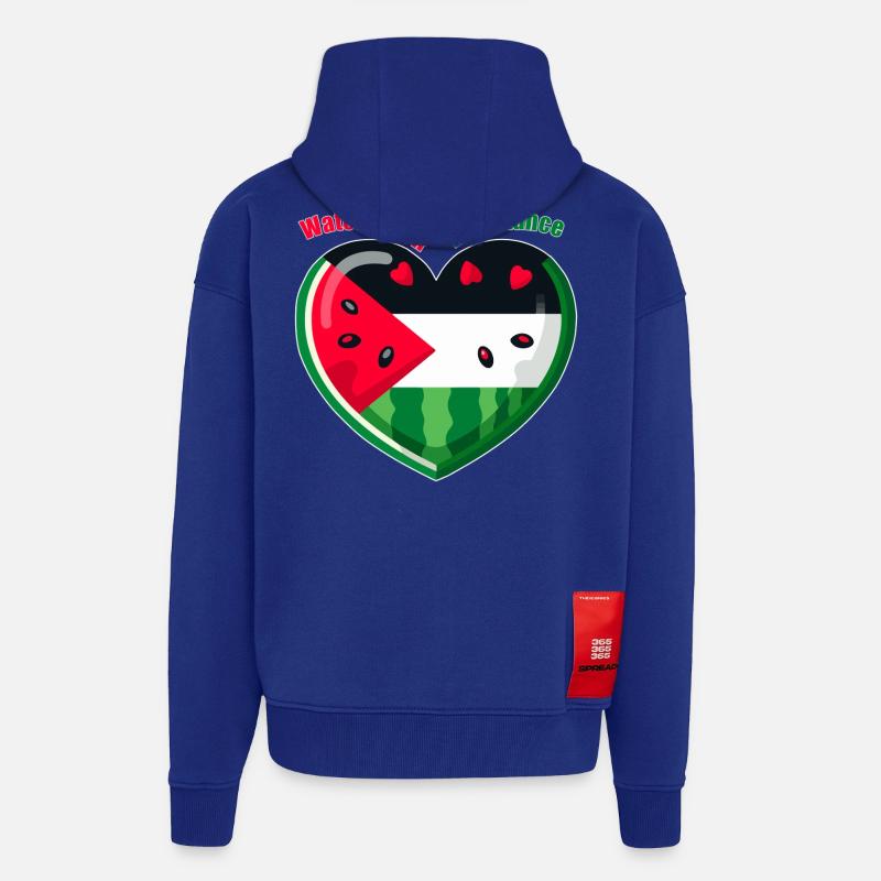Résistance à la pastèque - Veste à capuche bio épaisse oversize fabriqué en UE - Iconic Blue