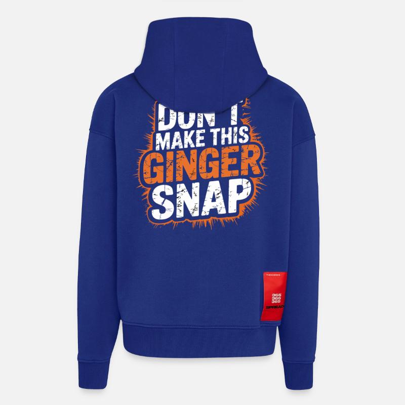 Ne faites pas craquer ce gingembre - Veste à capuche bio épaisse oversize fabriqué en UE - Iconic Blue