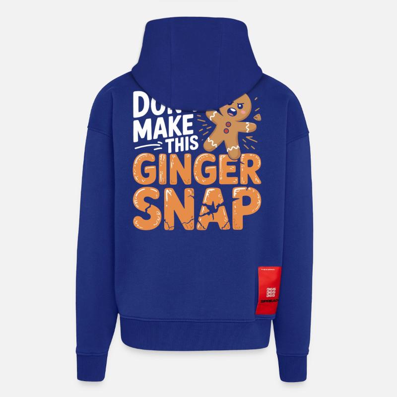 Ne faites pas craquer ce gingembre - Veste à capuche bio épaisse oversize fabriqué en UE - Iconic Blue