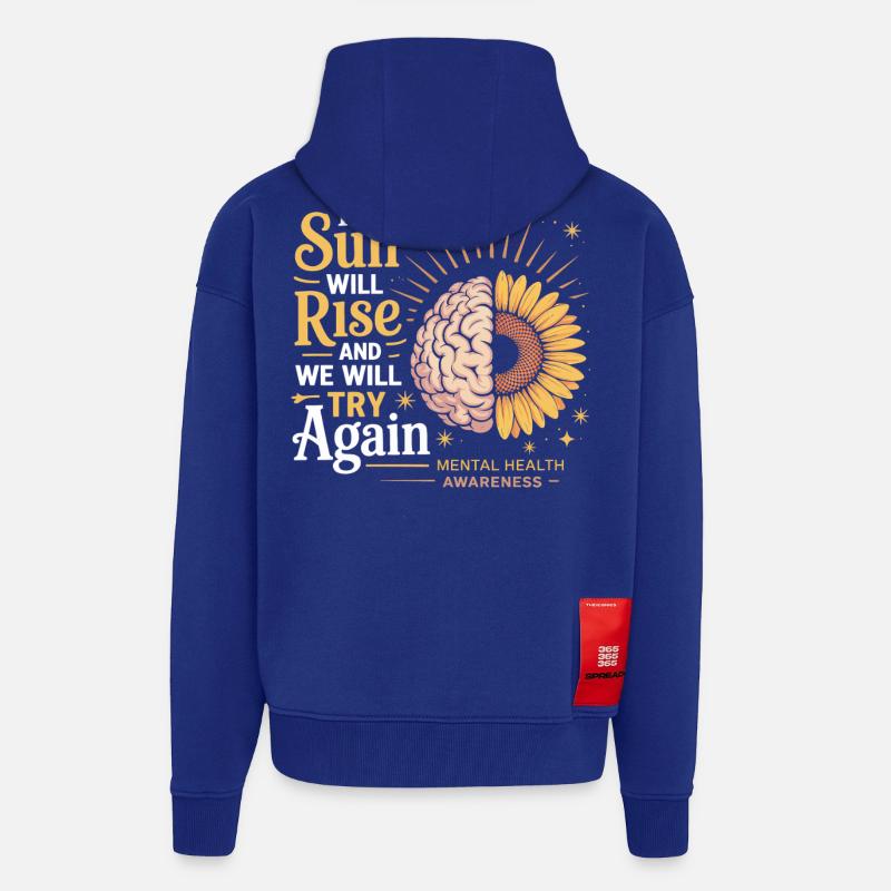 Sun rises, we keep trying - Zip Hoodie - made by SPREAD - Iconic Blue