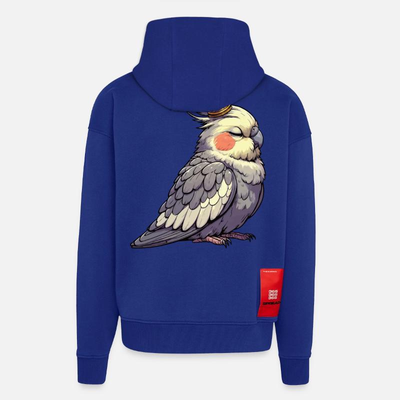 Calopsitte Calopsitte Calopsitte Oiseau calopsitte - Veste à capuche bio épaisse oversize fabriqué en UE - Iconic Blue