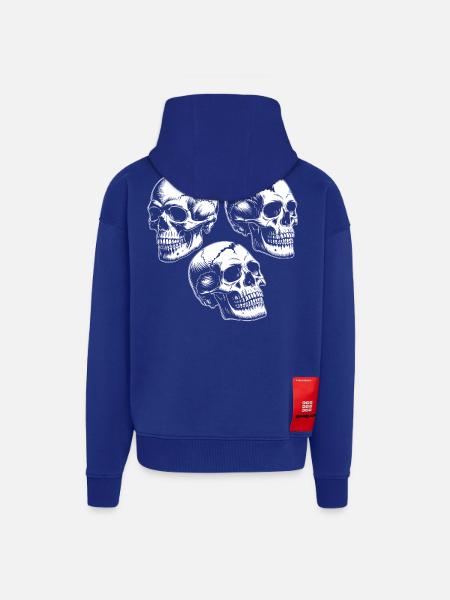 Three Skull Silhouettes - Zip Hoodie - made by SPREAD - Iconic Blue