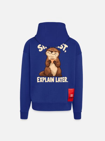 Erst trinken dann erklären - Zip Hoodie - made by SPREAD - Iconic Blue