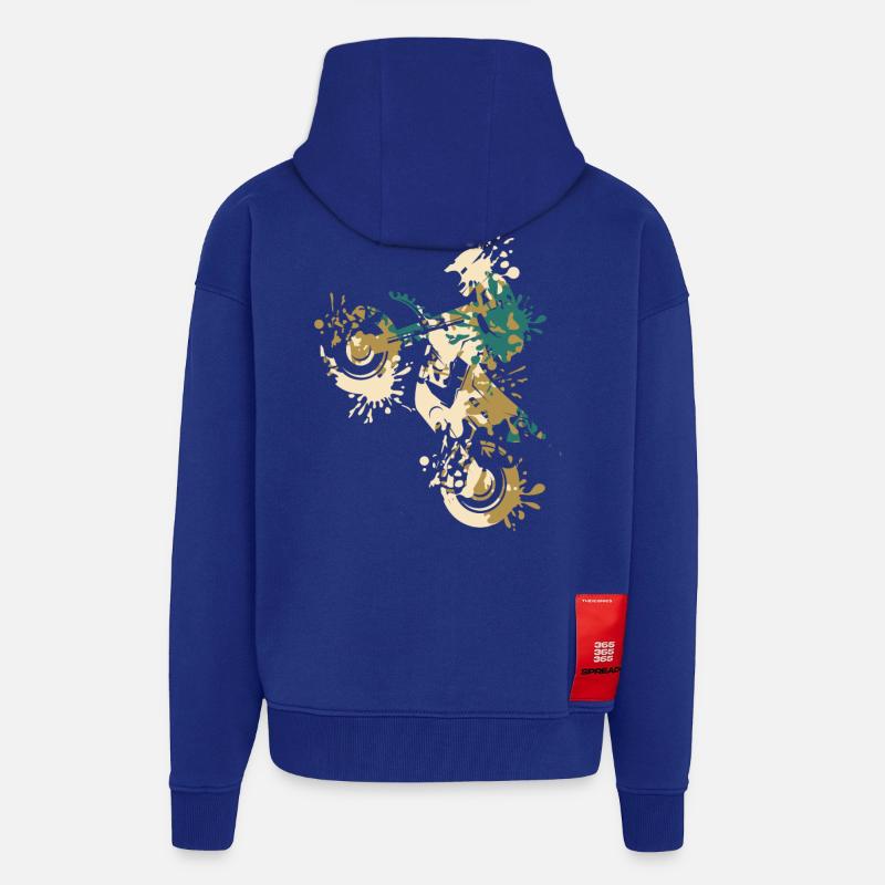 Éclaboussure de motocross - Veste à capuche bio épaisse oversize fabriqué en UE - Iconic Blue