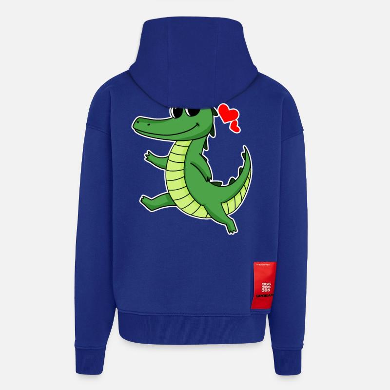 Crocodile - Veste à capuche bio épaisse oversize fabriqué en UE - Iconic Blue