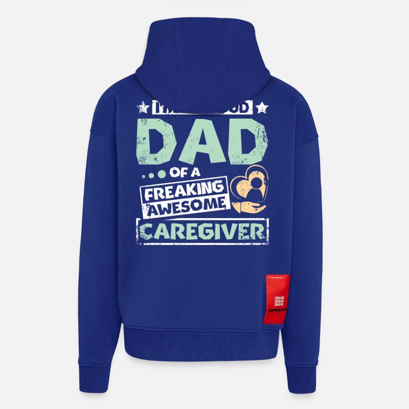 Père d’un sacré grand soignant - Veste à capuche bio épaisse oversize fabriqué en UE - Iconic Blue
