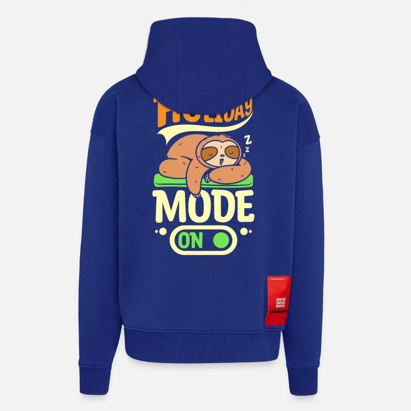 Mode vacances paresseux activé - Veste à capuche bio épaisse oversize fabriqué en UE - Iconic Blue