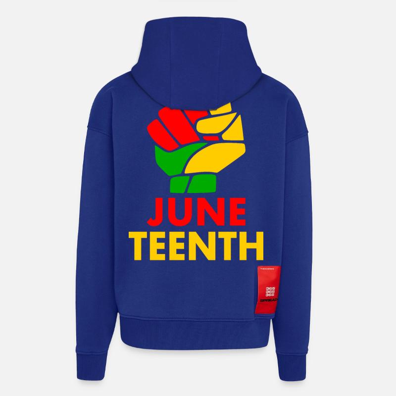 juneteenth - Veste à capuche bio épaisse oversize fabriqué en UE - Iconic Blue