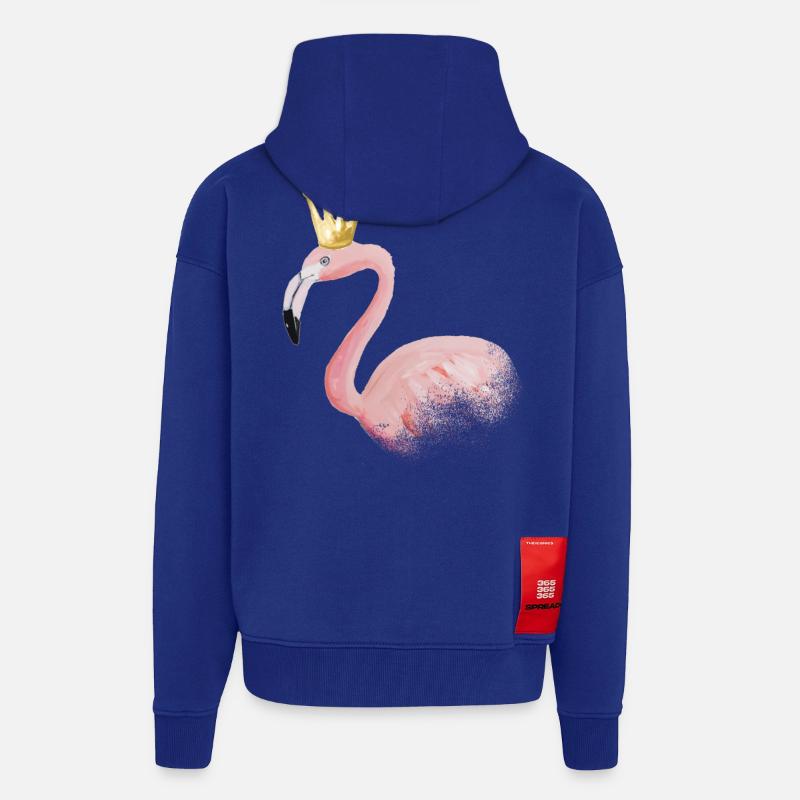 flamingo mit Krone - Zip Hoodie - made by SPREAD - Iconic Blue