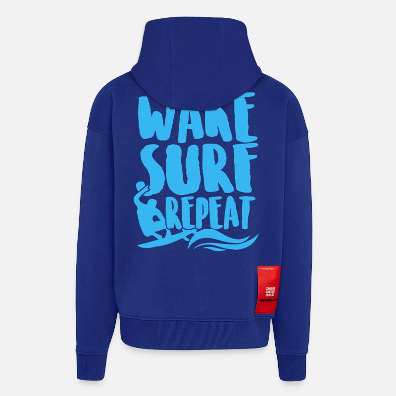 Surfing Wake Surf Repeat - Zip Hoodie - made by SPREAD - Iconic Blue