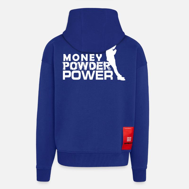 MPP blanc - Veste à capuche bio épaisse oversize fabriqué en UE - Iconic Blue