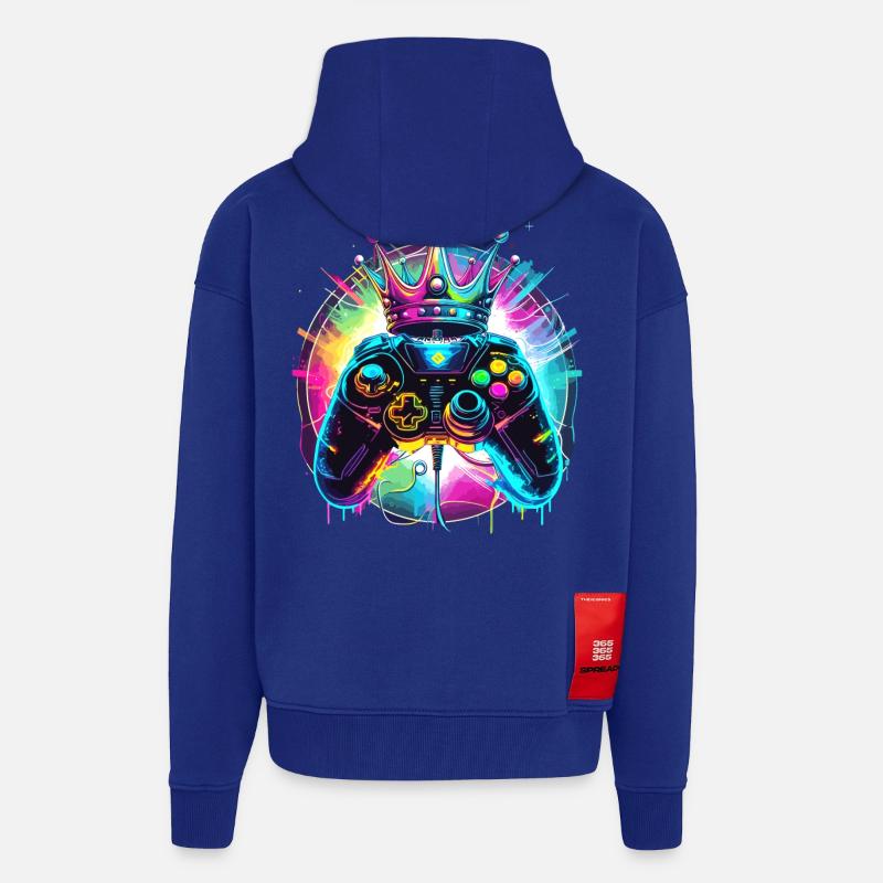 Gaming Controller mit Krone - Zip Hoodie - made by SPREAD - Iconic Blue