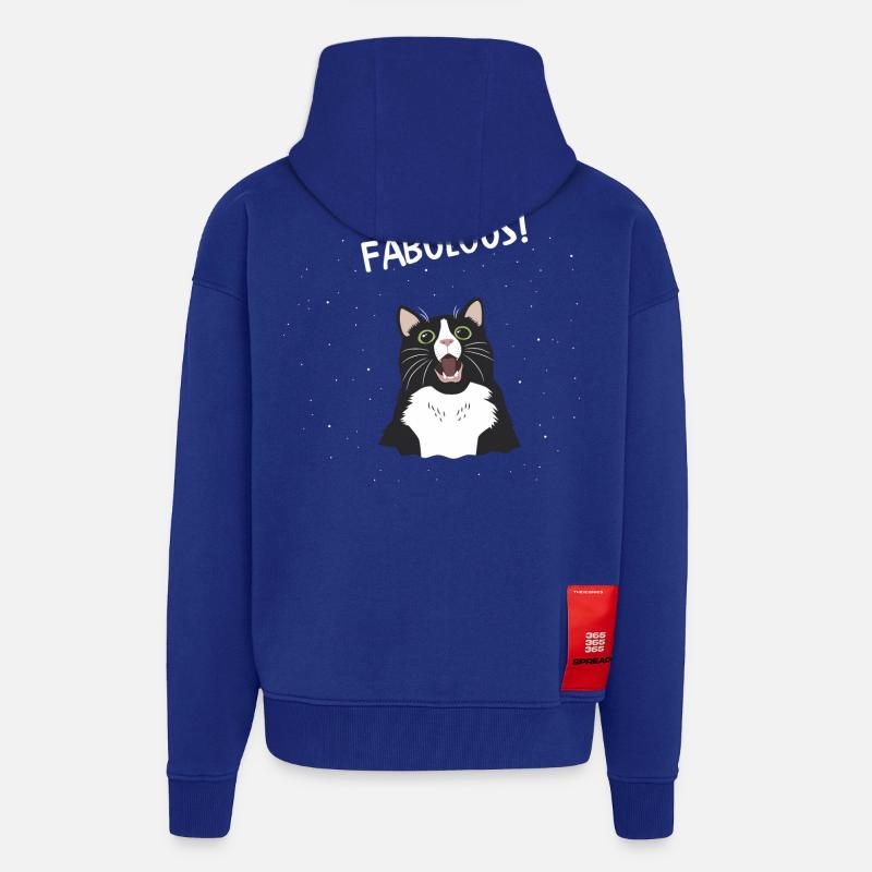 fabuleux chat - Veste à capuche bio épaisse oversize fabriqué en UE - Iconic Blue